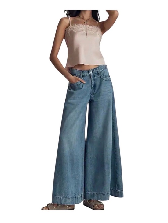 Pilcro Denim - Anthropologie Pilcro Soft Light Blue Wide-Leg High-Rise Jeans